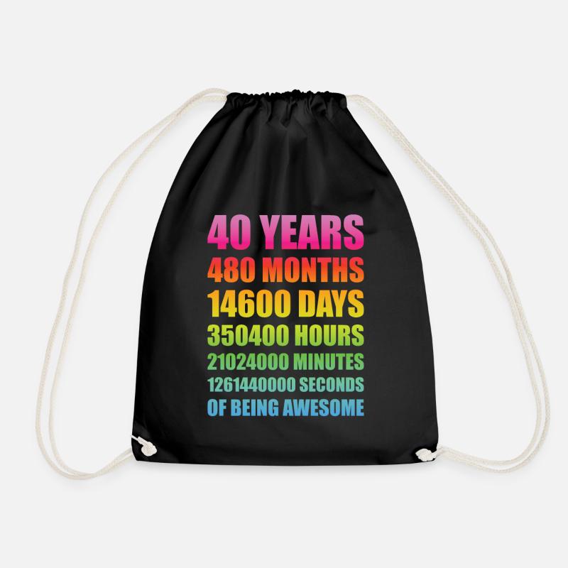 40 Jahre Geburtstag Geschenk Lustig - Turnbeutel - Schwarz