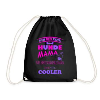 Hunde Mama Knochen - Turnbeutel - Schwarz - Vorne