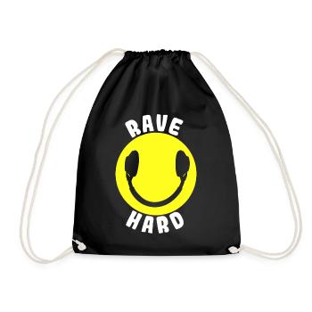 Rave Raver Techno - Drawstring Bag - black - Front