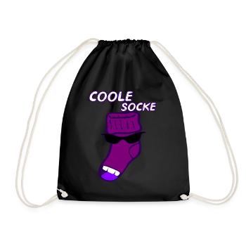 Coole Socke witzig Geschenk Idee - Turnbeutel - Schwarz - Vorne