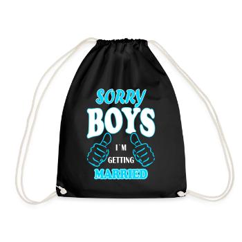 I marry sorry guys JGA gift idea - Drawstring Bag - black - Front