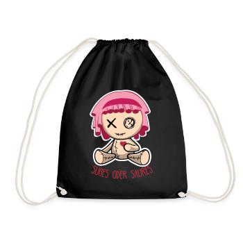 Halloween doll - trick or treat - Drawstring Bag - black - Front