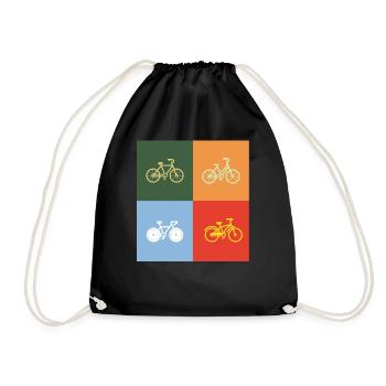 Bike - bicycle - cyclist - Drawstring Bag - black - Front