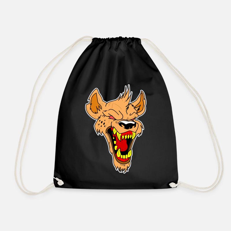 Verrückter Wolf Kopf Geschenkidee Vektor - Turnbeutel - Schwarz