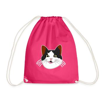 Katze Katzenkopf - Turnbeutel - Fuchsia - Vorne
