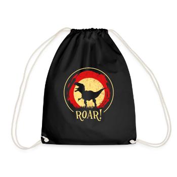 Dino - Dinosaurs - Dinosaurs - ROAR! - Drawstring Bag - black - Front