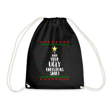 Ugly Christmas Shirt - Christmas - Drawstring Bag - black - Front