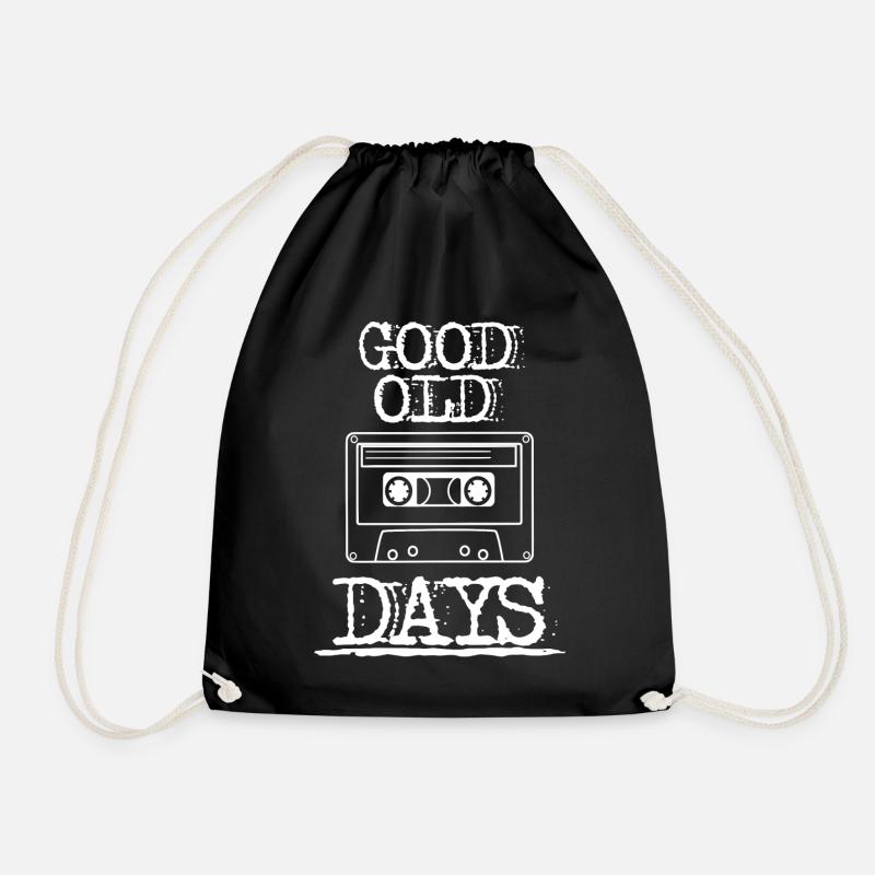 good old Days cassette white - Drawstring Bag - black
