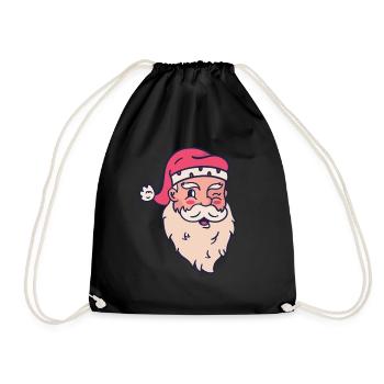 Bonnet Père Noël rouge - Sac de sport léger - noir - Devant
