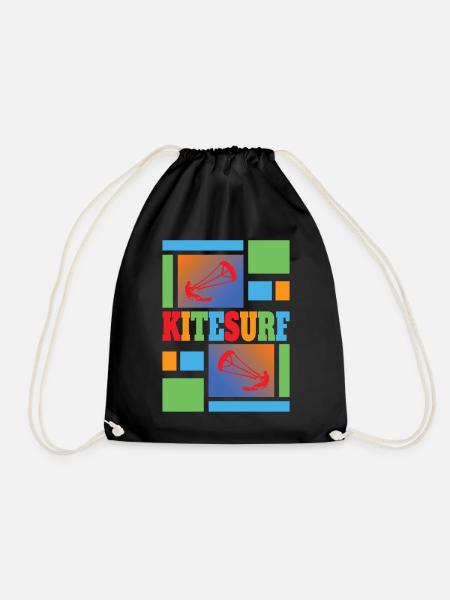 Kite Surfing - Kitesurfing - Kitesurfing - Drawstring Bag - black