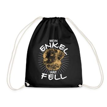 Hund Fell Oma Opa Enkel - Turnbeutel - Schwarz - Vorne
