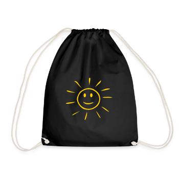 Soleil soleil rire visage - Sac de sport léger - noir - Devant