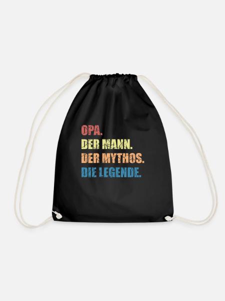 Opa Der Mann Der Mythos Die Legende Geschenk - Turnbeutel - Schwarz