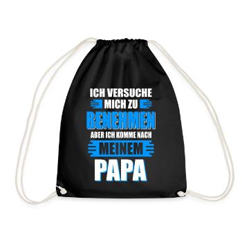Papa Sohn Geschenk - Turnbeutel - Schwarz - Vorne