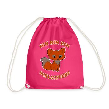 Schlaufuchs der Fuchs cooler Spruch Geschenkidee - Turnbeutel - Fuchsia - Vorne