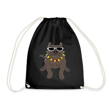 Kampfhund der Hund Geschenkidee Weihnachtsgeschenk - Turnbeutel - Schwarz - Vorne