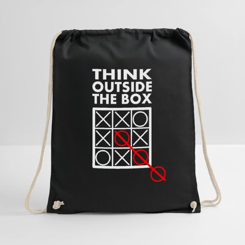 Thinking differently metaphor Think Outside the Box Drawstring Bag