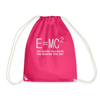 E=mc2 Relativitätstheorie Äquivalenz Masse - Turnbeutel - Fuchsia - Vorne