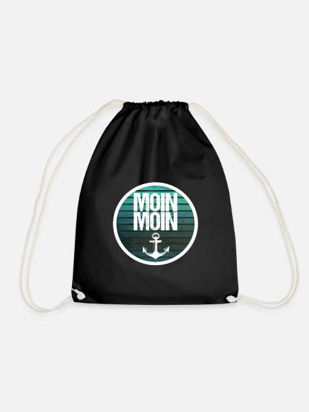 MOIN MOIN Hamburg Anker Elbe Ostsee Norden Vintage - Turnbeutel - Schwarz