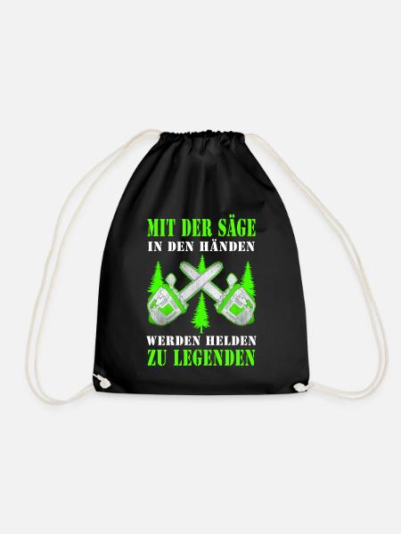 Motorsäge Legende Held cooler Spruch Geschenkidee - Turnbeutel - Schwarz