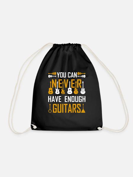 Guitar Guitar Guitar Player Gift - Drawstring Bag - black