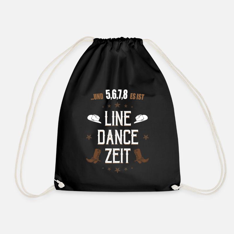 Linedance Line Dance tanzen Western Geschenk - Turnbeutel - Schwarz