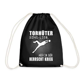 Fussball Torwart Torhüter Sport Sportler Geschenk - Turnbeutel - Schwarz - Vorne