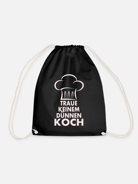 Traue keinem dünnen Koch - Turnbeutel - Schwarz