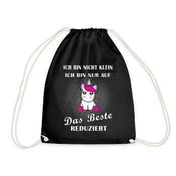 Einhorn auf das beste reduziert cooler Spruch - Turnbeutel - Schwarz - Vorne