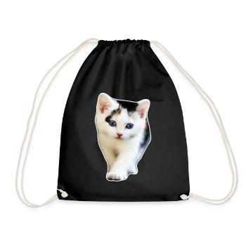 Idée cadeau chat chaton chat mignon chat - Sac de sport léger - noir - Devant