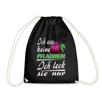 Ich esse keine Pflaumen - Turnbeutel - Schwarz - Vorne