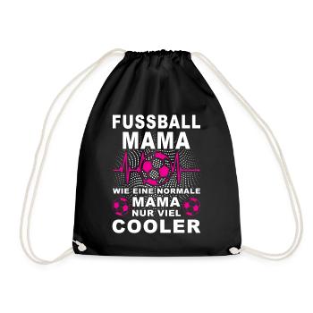 Cooler Spruch Fussball Mama Sport Sportlich - Turnbeutel - Schwarz - Vorne
