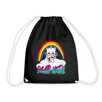 Death Metal Einhorn Katze mit Gitarre - Turnbeutel - Schwarz - Vorne