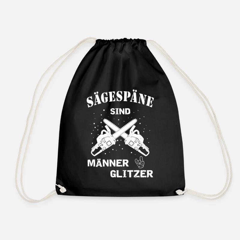 Sägespäne sind Männer Glitzer Motorsäge - Turnbeutel - Schwarz