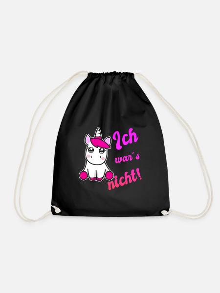 Lustiges Einhorn ich war´s nicht - Turnbeutel - Schwarz