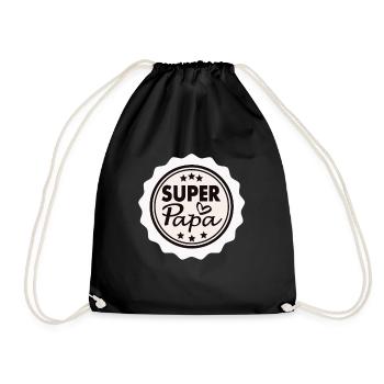 super dad - Drawstring Bag - black - Front
