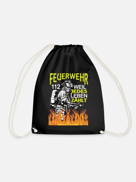 Feuerwehr,112. Weil jedes Leben Zählt. - Turnbeutel - Schwarz