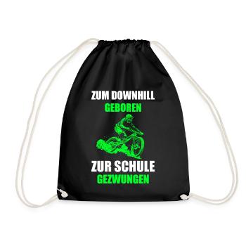 Downhill cooler Spruch Fahrrad Bike Geschenkidee - Turnbeutel - Schwarz - Vorne