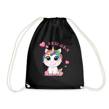 Unicorn - Drawstring Bag - black - Front