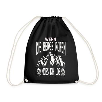 Wenn die Berge rufen - Turnbeutel - Schwarz - Vorne