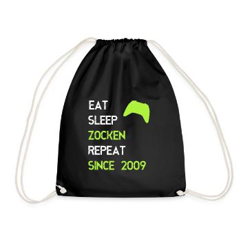 Eat Sleep Zocken Repeat seit 2009 - Turnbeutel - Schwarz - Vorne