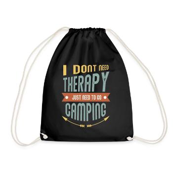 Camping therapy - Drawstring Bag - black - Front