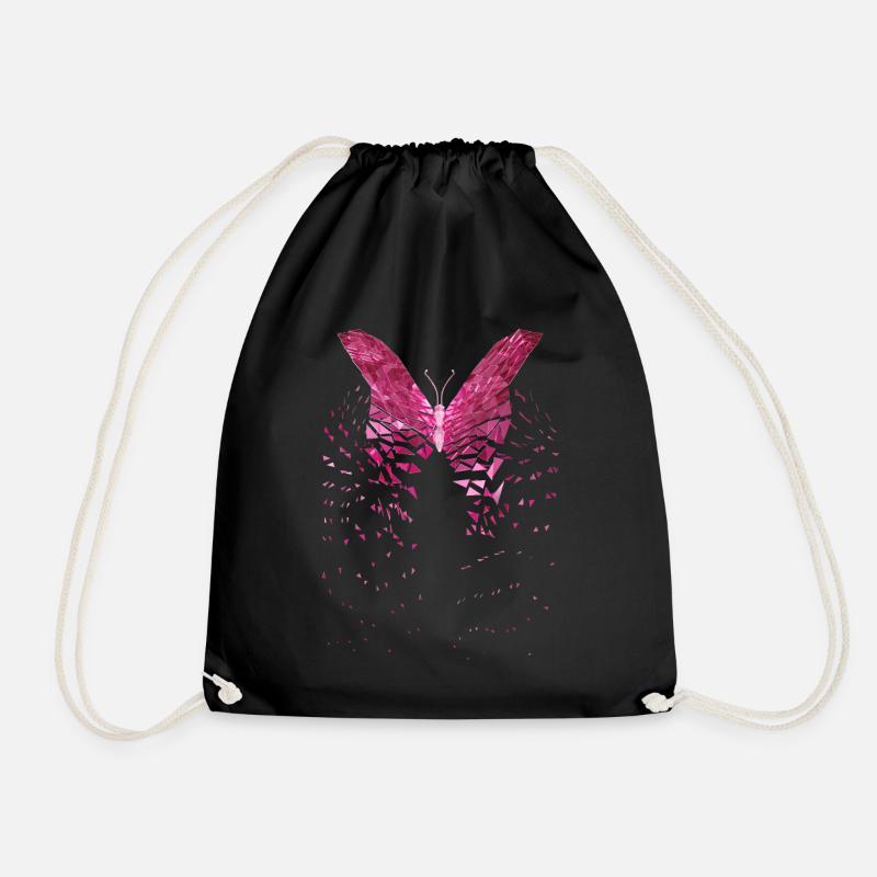 Schmetterling rosa Flügel - Turnbeutel - Schwarz