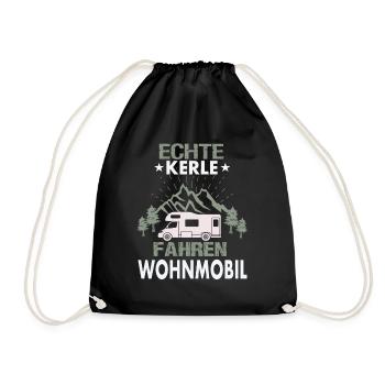 echte Kerle fahren Wohnmobil - Turnbeutel - Schwarz - Vorne