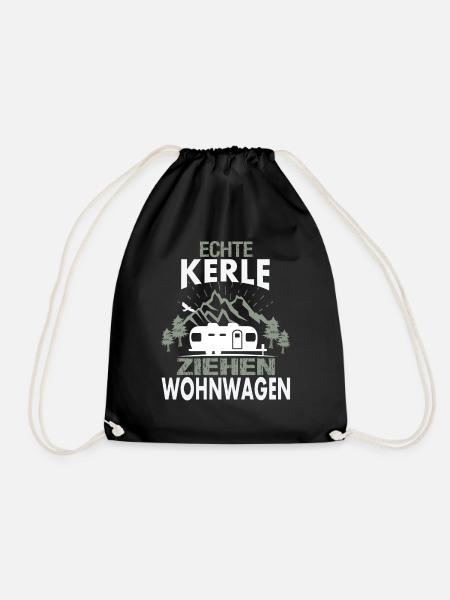 Echte Kerle ziehen Wohnwagen - Turnbeutel - Schwarz