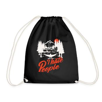 I hate People - Drawstring Bag - black - Front