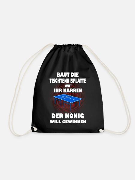 Tischtennisplatte Sport Spruch Hobby Geschenk - Turnbeutel - Schwarz