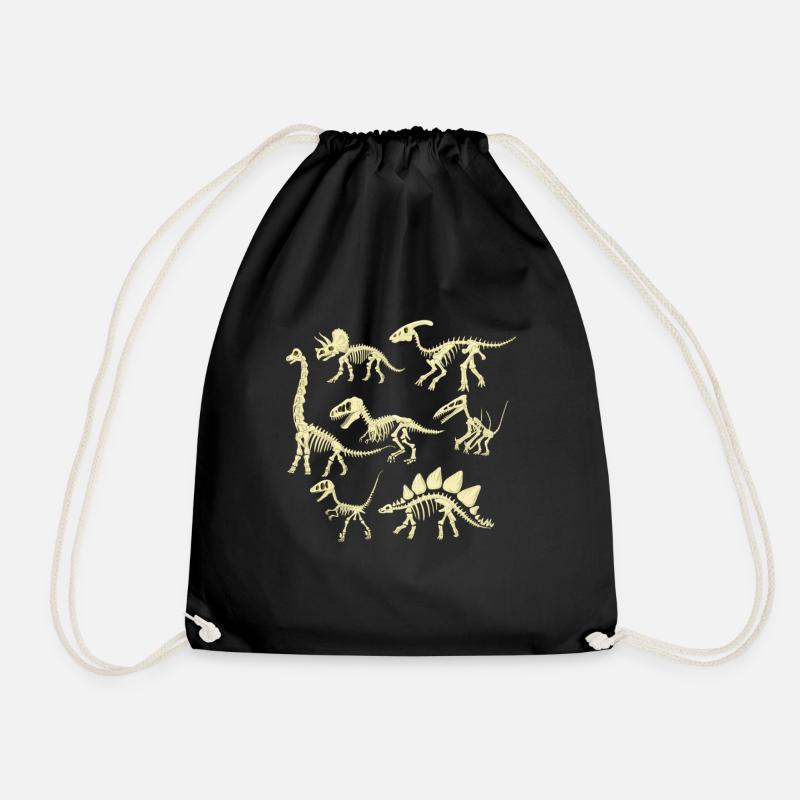 dinosaur - Drawstring Bag - black