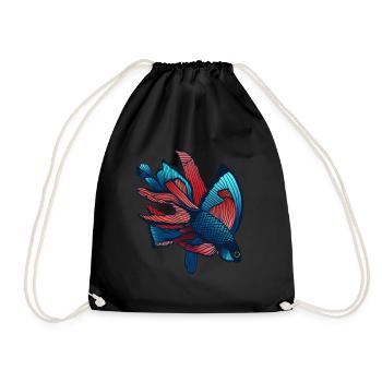 Fight fish - Drawstring Bag - black - Front