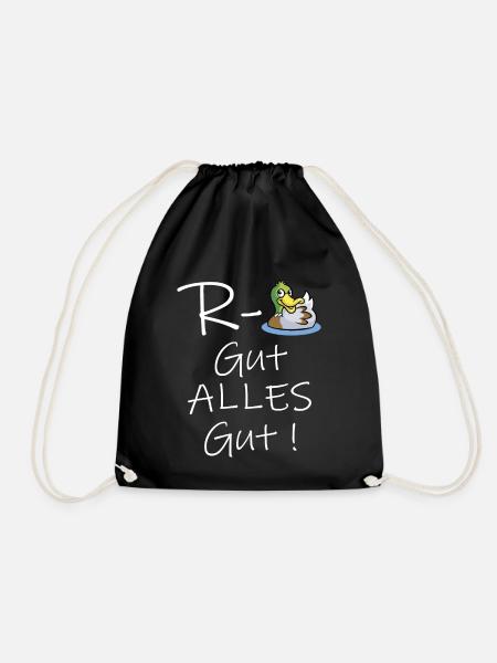Rente Ente Gut alles gut endlich Rentner Rentnerin - Turnbeutel - Schwarz